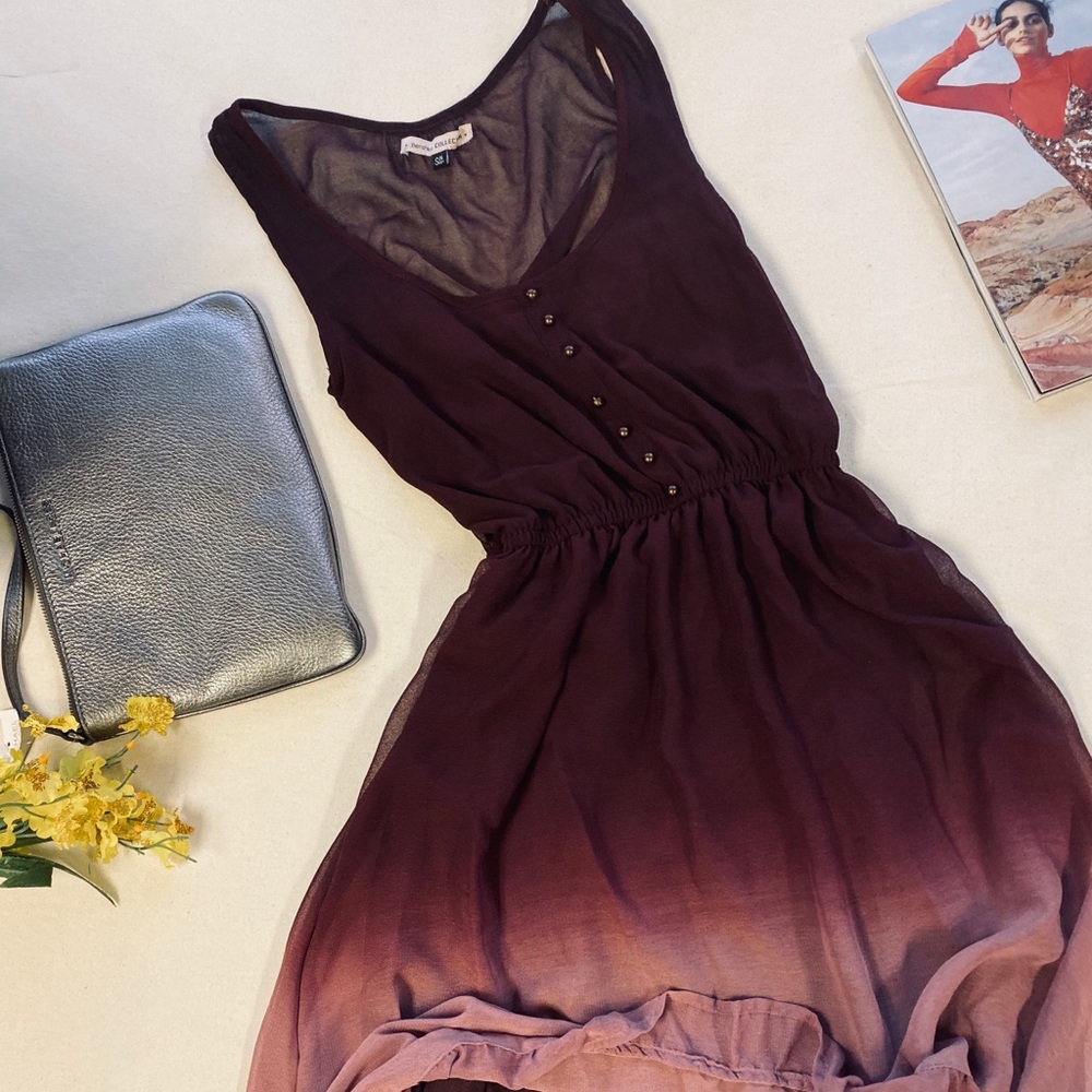 High-low Ombré burgundy Dress